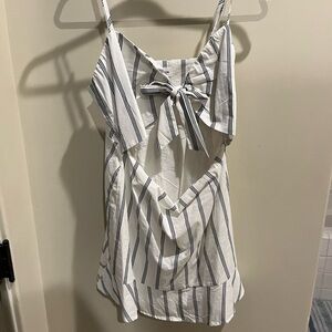 Superdown striped mini cutout dress